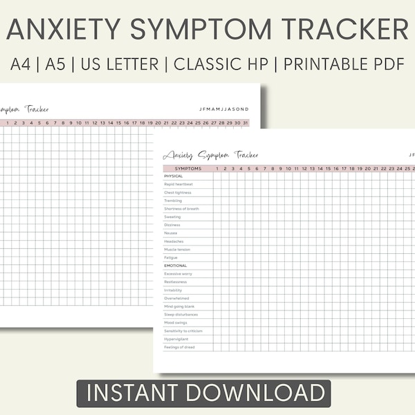 Symptom Tracker Planner - Etsy