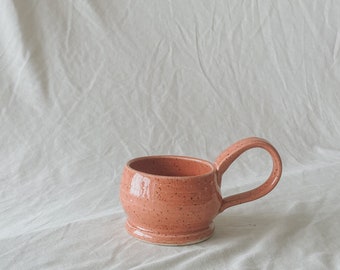 Handmade ceramic mug / pink speckled glaze *SECONDS*