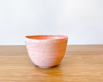 Large Pink Speckled Serving Bowl