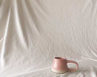 Handmade ceramic mug / pink speckled glaze