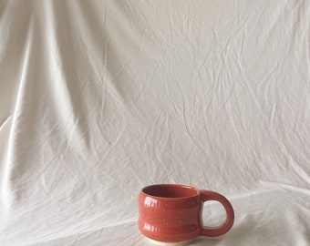 Handmade ceramic mug / red speckled glaze