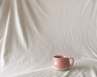 Handmade ceramic mug / pink speckled glaze