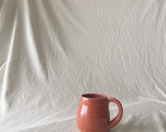 Handmade ceramic mug / dark pink speckled glaze
