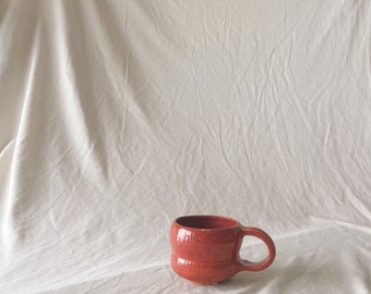 Handmade ceramic mug / red speckled glaze