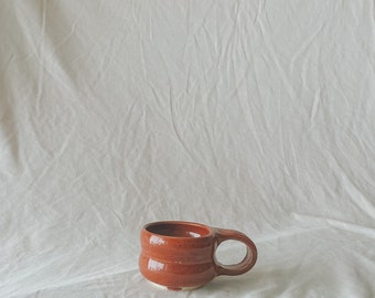 Handmade ceramic mug / red speckled glaze