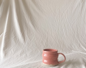 Handmade ceramic mug / pink speckled glaze