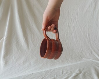 Handmade ceramic mug / red speckled glaze