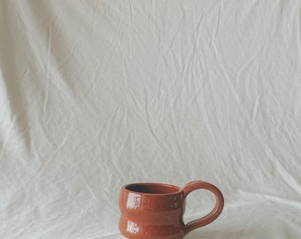 Handmade ceramic mug / red speckled glaze