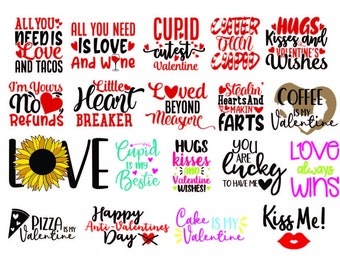 Valentines Day Bundle, Happy valentine, SVG, PNG, DXF