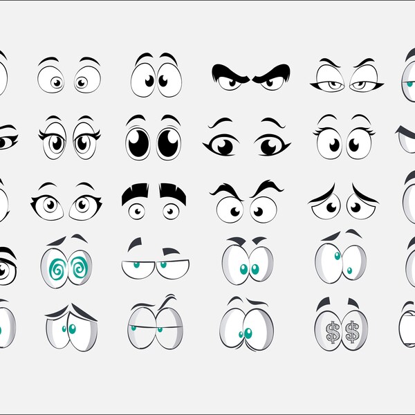 Eyes Vectors bundle, SVG, PNG, DXF
