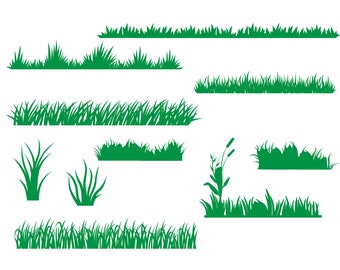 Grass clipart, Watercolor grass, SVG, PNG, DXF