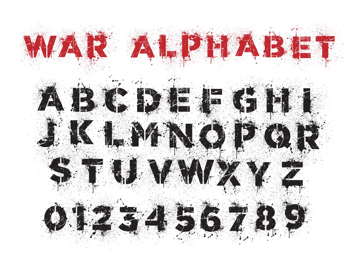 War Alphabet War Conflict SVG Etsy