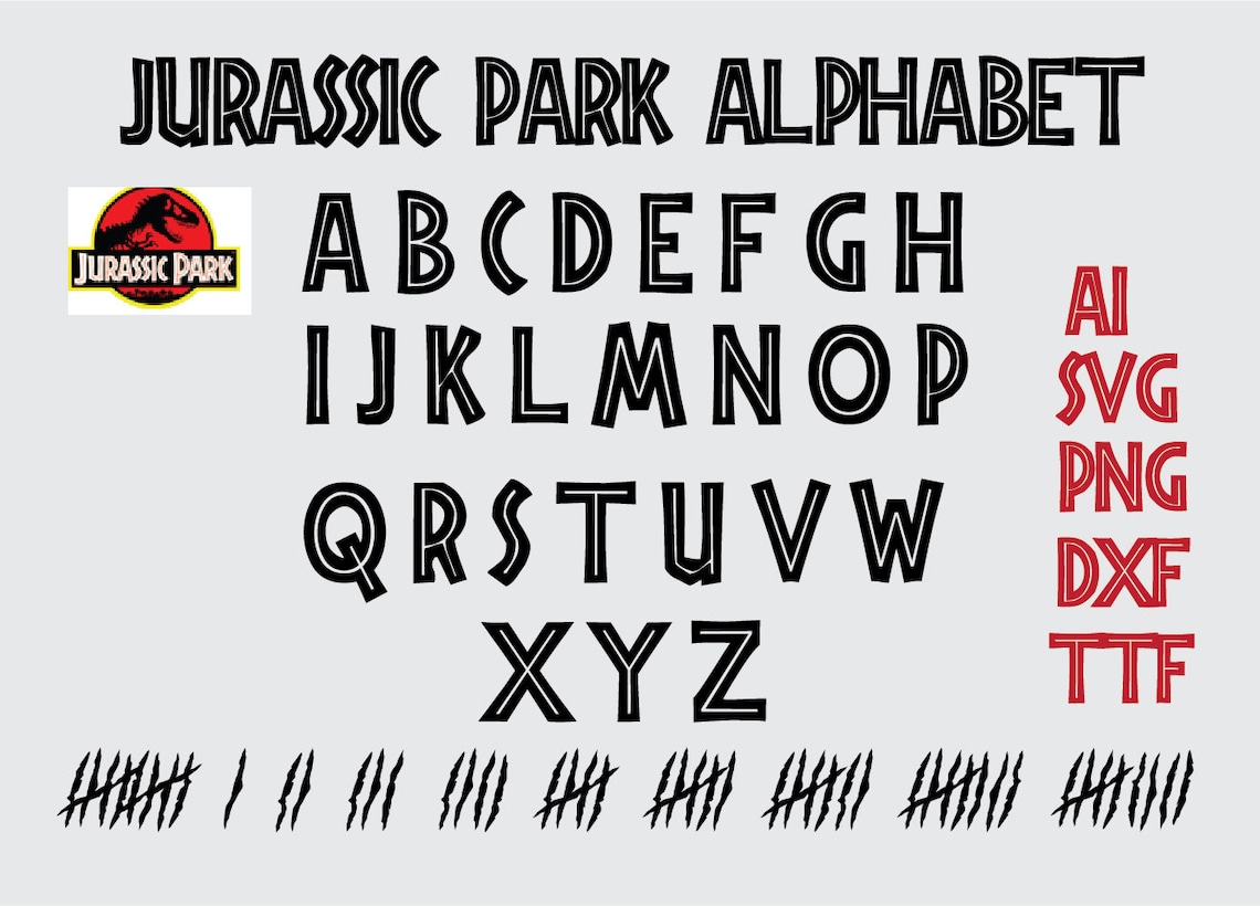 Jurassic Park font SVG PNG DXF Etsy Jurassic Park font SVG PNG DXF Etsy