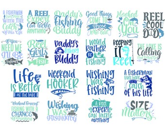 Fishing Bundle,  Fishing Cut File, SVG, PNG, DXF
