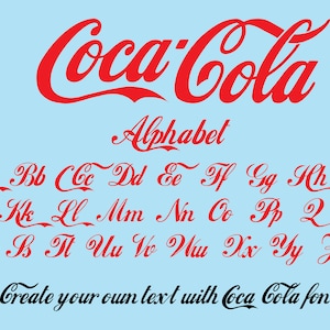 Polices Coca Cola, alphabet, SVG, PNG, DXF