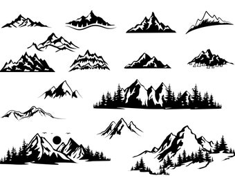Mountain Bundle, SVG, PNG, DXF