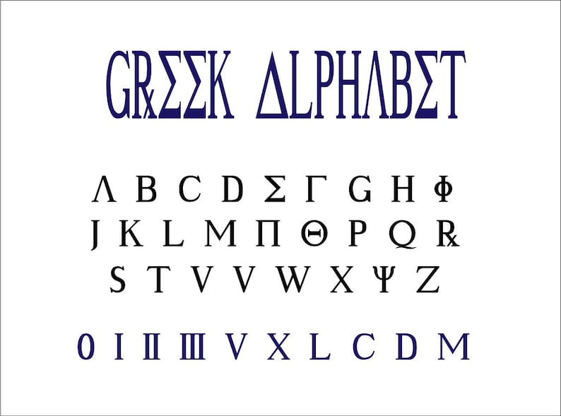 Greek Alphabet, Font, SVG, PNG, DXF - Etsy