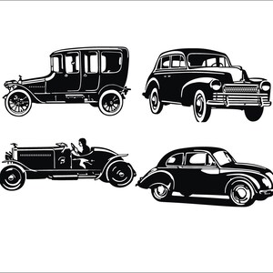 Vintage Cars, Classic, SVG, PNG, DXF