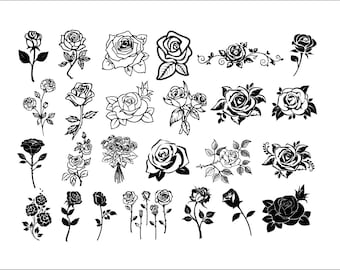Roses Design Bundle SVG Digital Download | Rose Cut File | Svg Jpg Png ...
