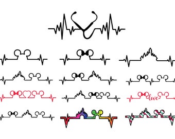 HeartBeat Bundle, Cardiogram, SVG, PNG, DXF