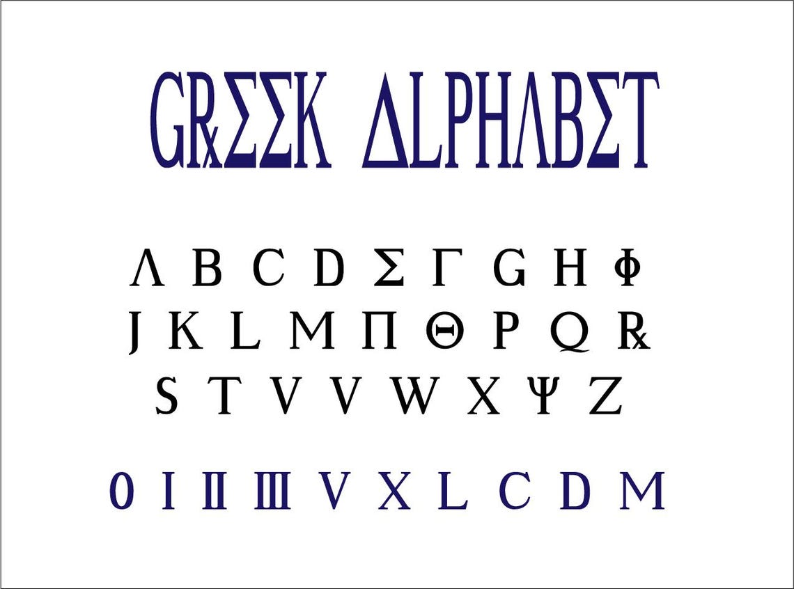 Alphabet grec, police de caractères, SVG, PNG, DXF - Etsy France