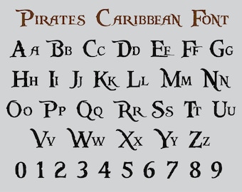 Pirates of Caribbean Font,SVG, PNG