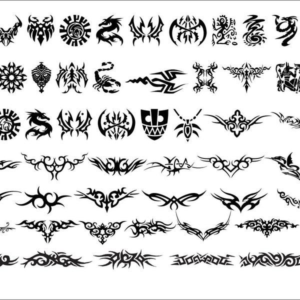 Tribal Tattoo, Tribal Bundle, SVG, PNG, DXF