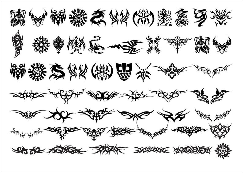 Tribal Tattoo, Tribal Bundle, SVG, PNG, DXF image 1