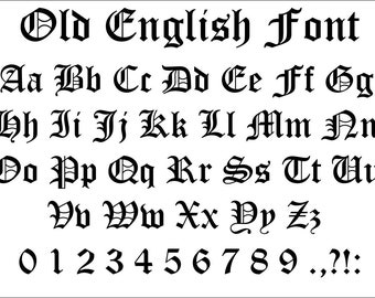 Old English Font SVG, PNG, DXF
