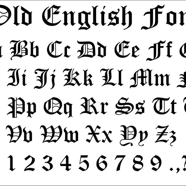 Old English Font - Etsy