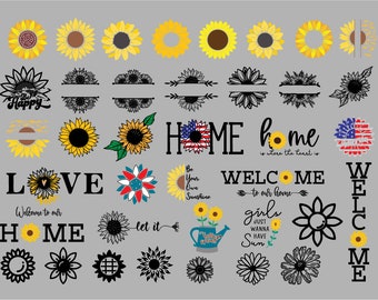 Sonnenblumen-Bundle, SVG, PNG, DXF