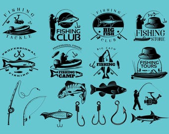 Fishing Bundle, SVG, PNG, DXF