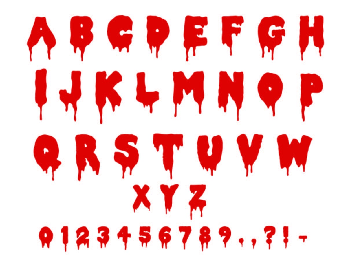 Blood Font Dripping SVG DXF - Etsy Denmark