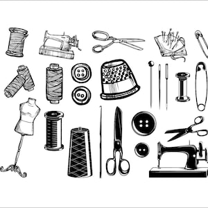 Sewing Bundle, Silhouette, SVG, PNG, DXF