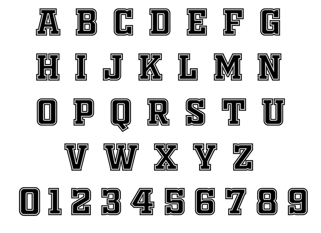 Varsity Font College Alphabet Svg Png Dxf Etsy