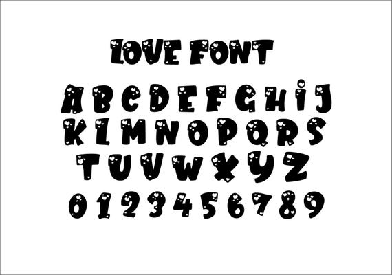 ラブフォント、アルファベット、SVG、PNG、DXF - Etsy 日本