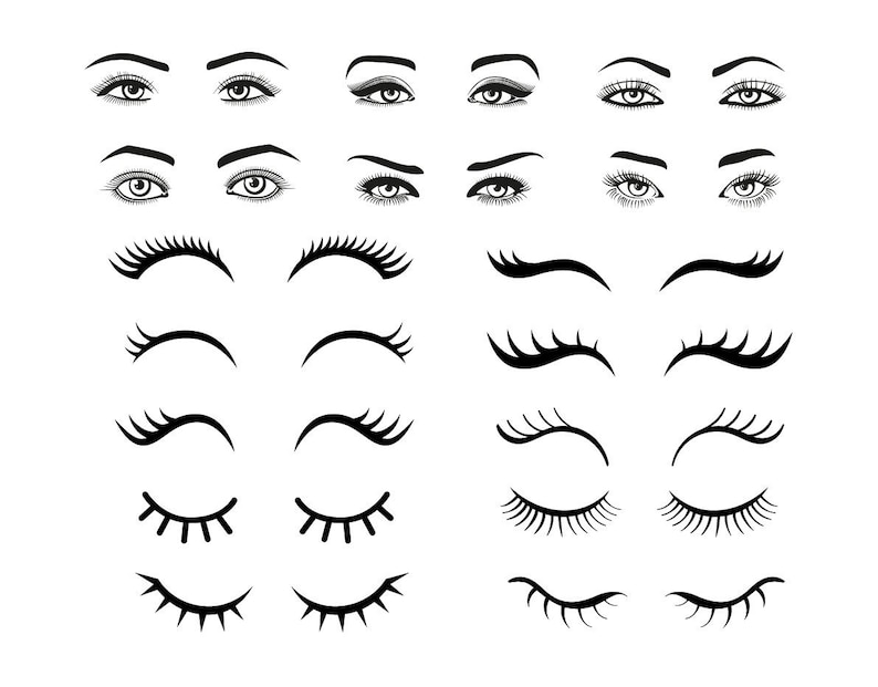 Wimpern Bundle, SVG, PNG, DXF Bild 1