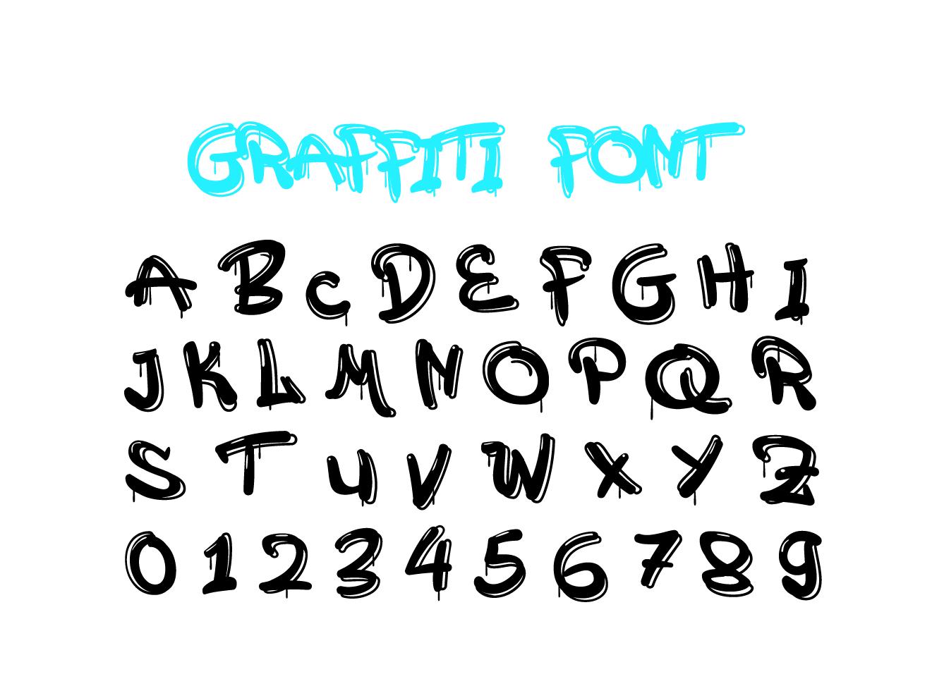 Graffiti Alphabet, Graffiti Numbers, SVG, PNG, DXF - Etsy