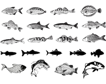 Fish Bundle, SVG, PNG, DXF