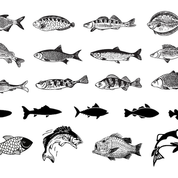 Fish Bundle, SVG, PNG, DXF