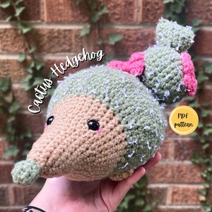 Cactus Hedgehog Crochet Pattern, Amigurumi Crochet Pattern, crochet plushie pattern, hedgehog crochet pattern, food animal pattern, acrylic