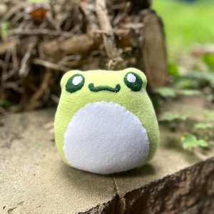 Handmade frog plushie, made to order hand sewn frog plushie, stuffed animal, plushie, custom cute frog stuffed, frog gift, small plushie