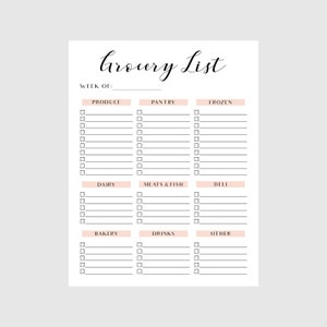 Grocery List with Categories