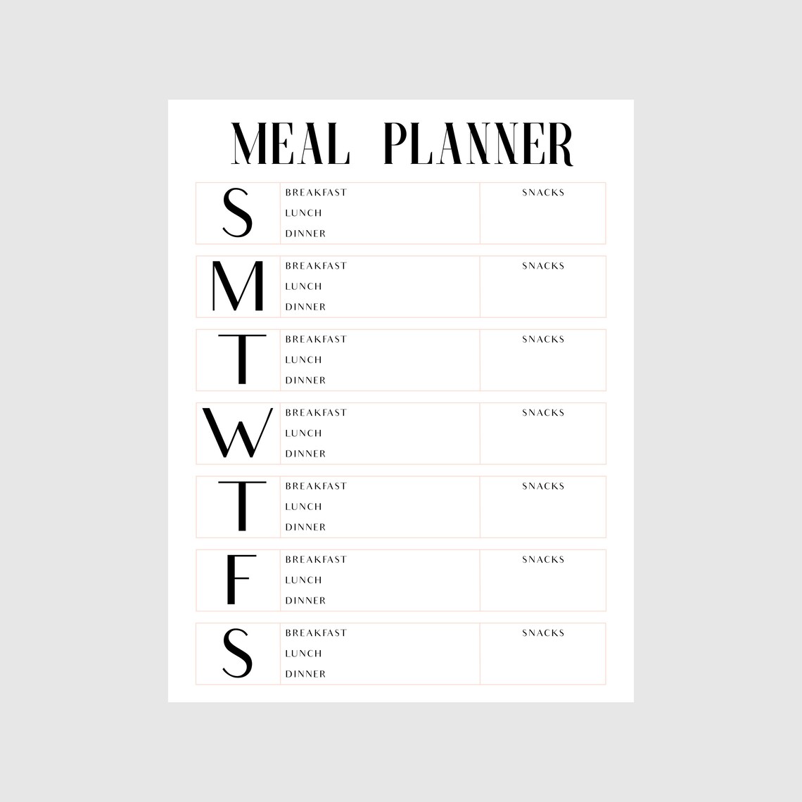 Detailed Meal Planner | Printable | Digital Download - Etsy