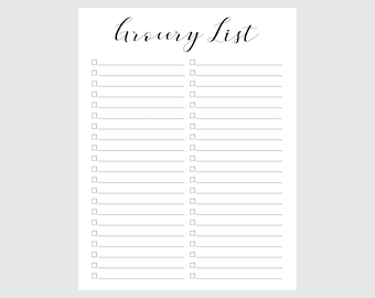 Grocery List | Printable | Digital Download