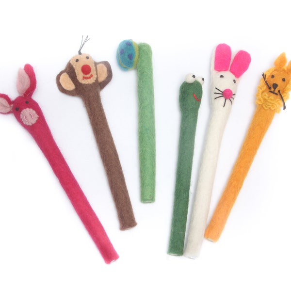 Felt Pen or  Pencil Topper-Cover-Children Puppets-Quiet toys-Fun for Office or class rooms- Great for teachers-Buy set or individually