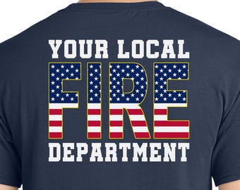Fire Department Station T Shirt with Patriotic Design