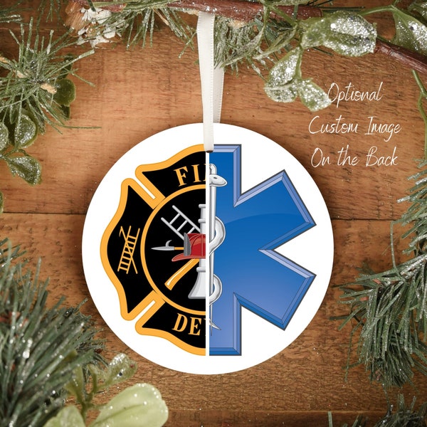FireMedic Personalized Ornament | Firefighter Paramedic Ornament | First Responder Gifts | Durable Metal