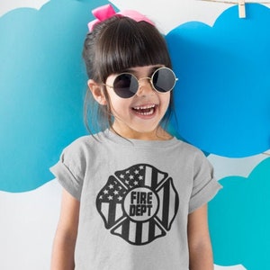 Kids & Youth Jr Firefighter Fire Dept Unisex T Shirts