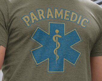 Paramedic T-Shirt: Star of Life Caduceus Medic Tee Vintage Look